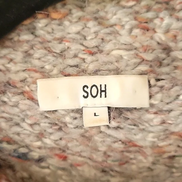 Extra Long Gray Knit Cardigan ROBE Duster Jacket By SOH Wool Alpaca Silk - Picture 6 of 12